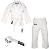 Fistrage USA FISTRAGE Karate Gi 8 Oz Lightweight Uniform With Belt Soft Poly Cotton Blend Fabric For Martial Arts Beginner Training Suit Gi's