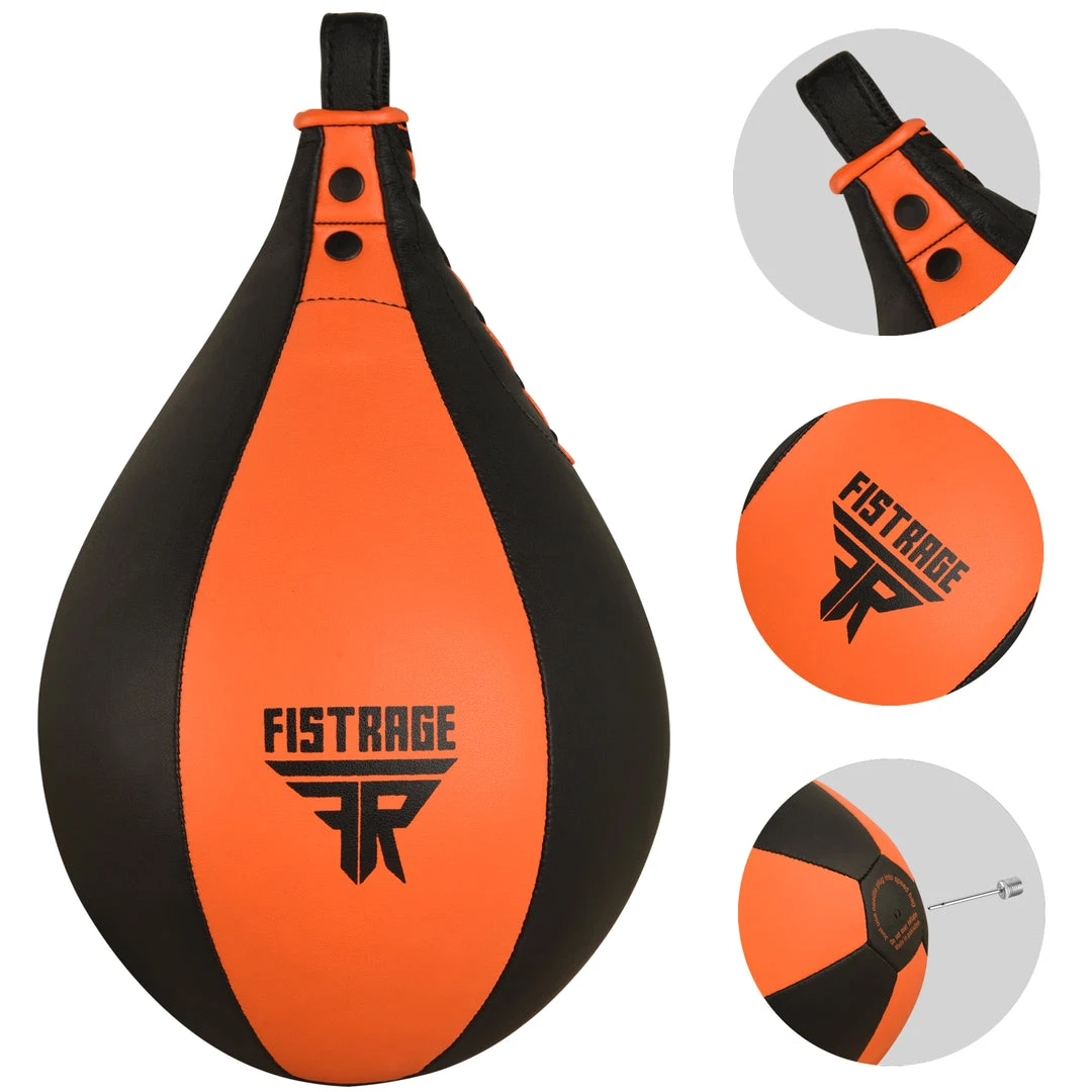 Fistrage USA FISTRAGE Speed Bag Leather Lightweight Boxing Ball MMA Muay Thai Training Punching Dodge Striking With Free Hanging Swivel Workout Speedball Kit Kicking Equipment Speed Bags 4 Fistrage USA FISTRAGE Speed Bag Leather Lightweight Boxing Ball MMA Muay Thai Training Punching Dodge Striking With Free Hanging Swivel Workout Speedball Kit Kicking Equipment Speed Bags