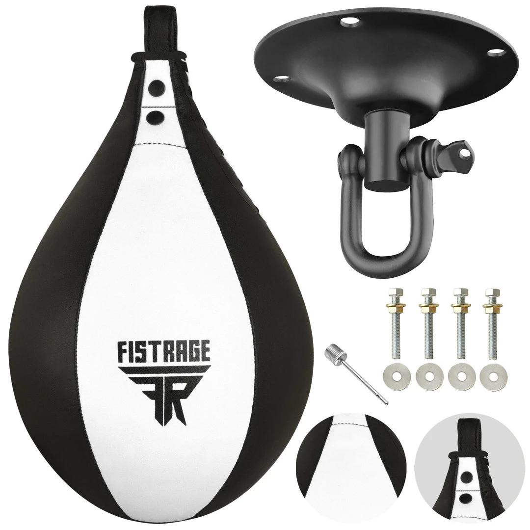 Fistrage USA FISTRAGE Speed Bag Leather Lightweight Boxing Ball MMA Muay Thai Training Punching Dodge Striking With Free Hanging Swivel Workout Speedball Kit Kicking Equipment Speed Bags 11 Fistrage USA FISTRAGE Speed Bag Leather Lightweight Boxing Ball MMA Muay Thai Training Punching Dodge Striking With Free Hanging Swivel Workout Speedball Kit Kicking Equipment Speed Bags